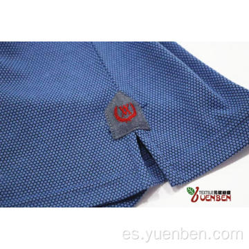 Tejido jacquard con cuello en contraste y camisa bordada